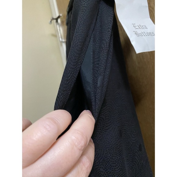 Vintage Anne Klein Pure Silk Button-up Skirt Black Polka Dots Size 12 Flowy NWT - Picture 15 of 16